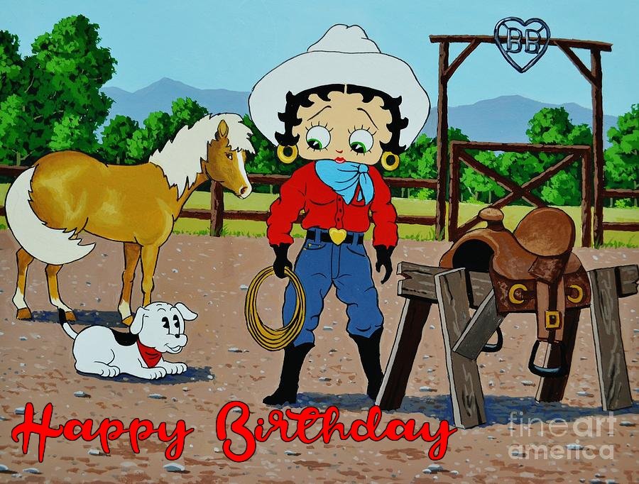 betty boop cowgirl cards