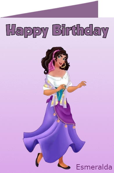 Disney birthday eCard featuring Esmeralda