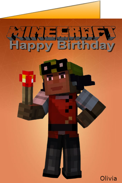 minecraft birthday ecards