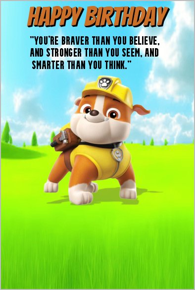 paw patrol birthday ecards