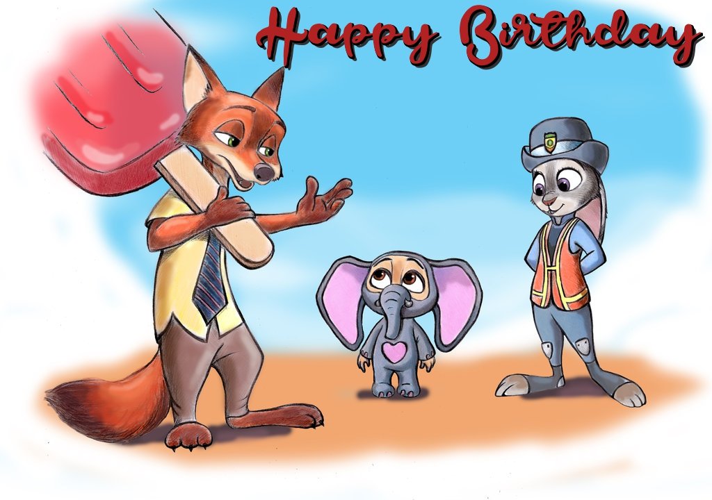 zootopia birthday cards